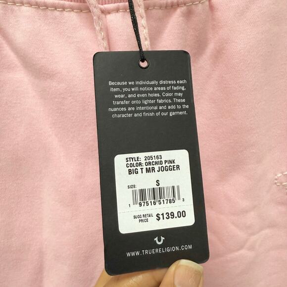 NWT True Religion Big‎ T Logo Jogger in Orchid Pink Women’s Size Small - Picture 6 of 10